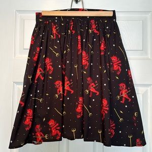 Sourpuss little devil rockabilly pinup skirt size S